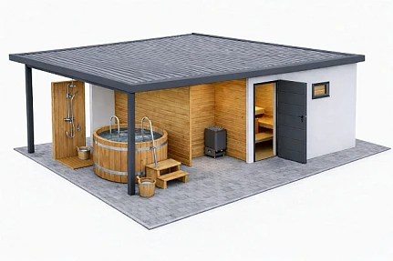 Zahradní domek pro saunu